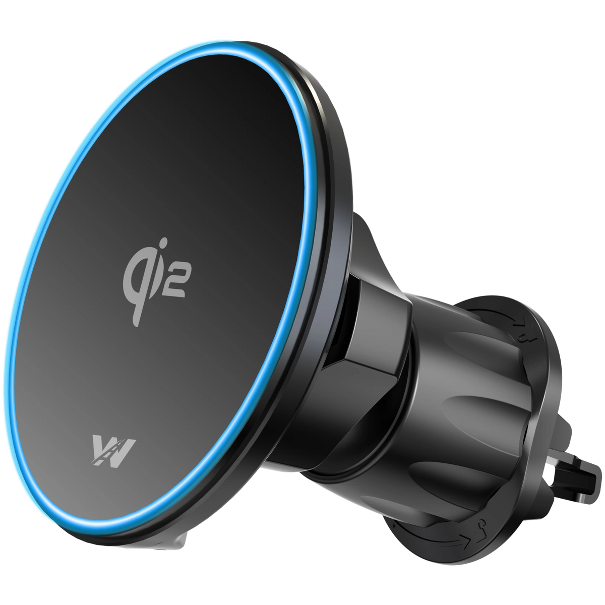 Wegman MagSafe autohouder met Qi2 draadloze oplader 15W, zwart, voor het ventilatierooster