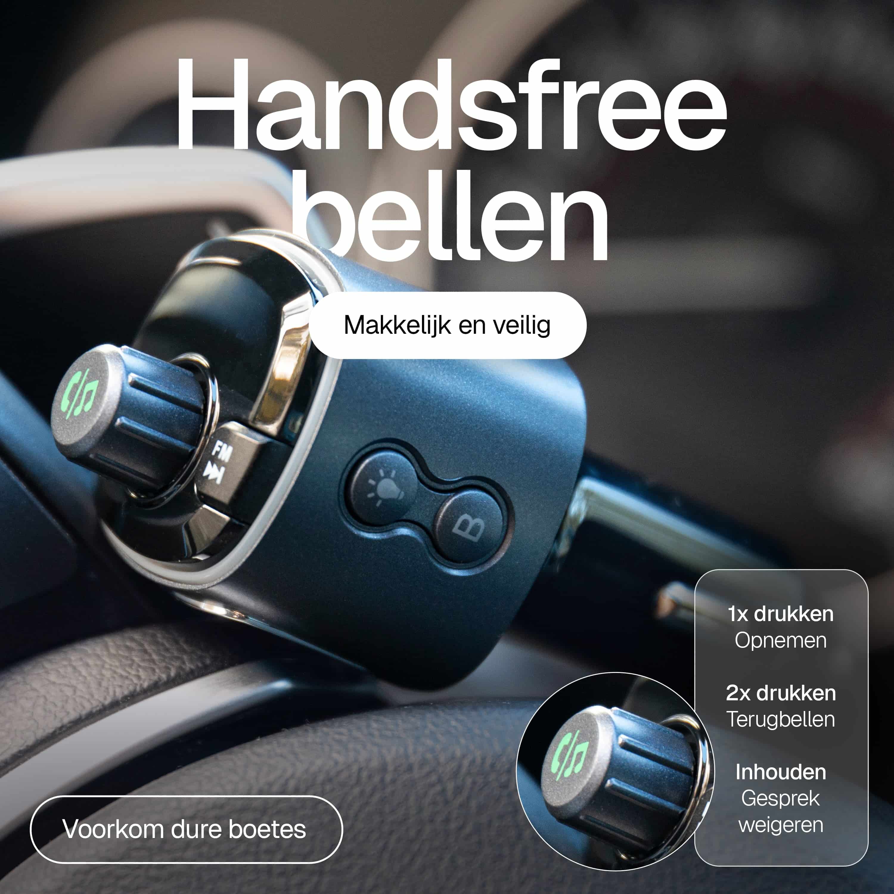 Handsfree bellen met Wegman FM Transmitter via autoradio